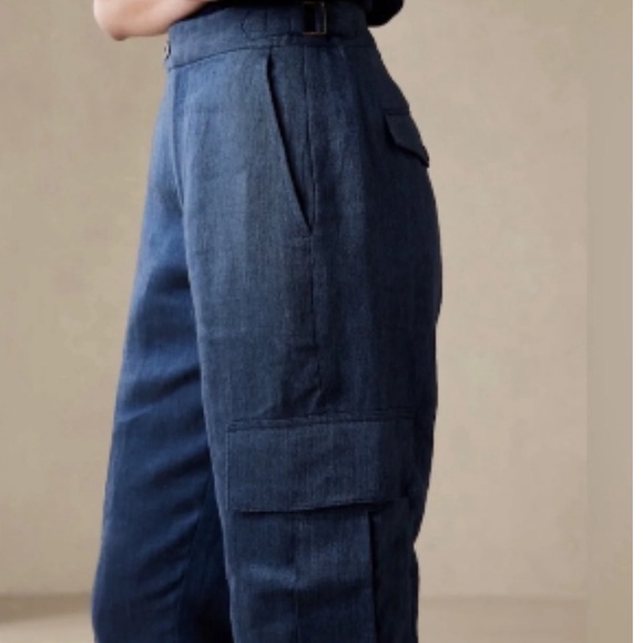 Banana Republic Pants - Banana, Republic indigo heritage expedition linen pants, size 12